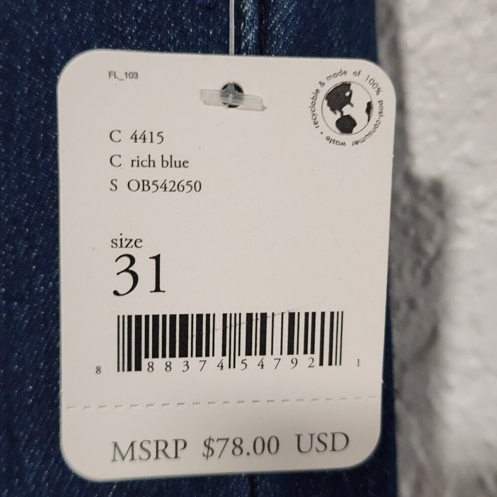 Free People Dark Wash Demin Flare Jeans Pull On Bell Bottom 31 Boho Retro NWT - Picture 6 of 10